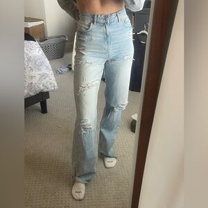 Zara 90s Full Length Distressed Jean